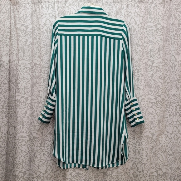 Chicos black label green and white stripe tunic size 00 - Picture 5 of 6